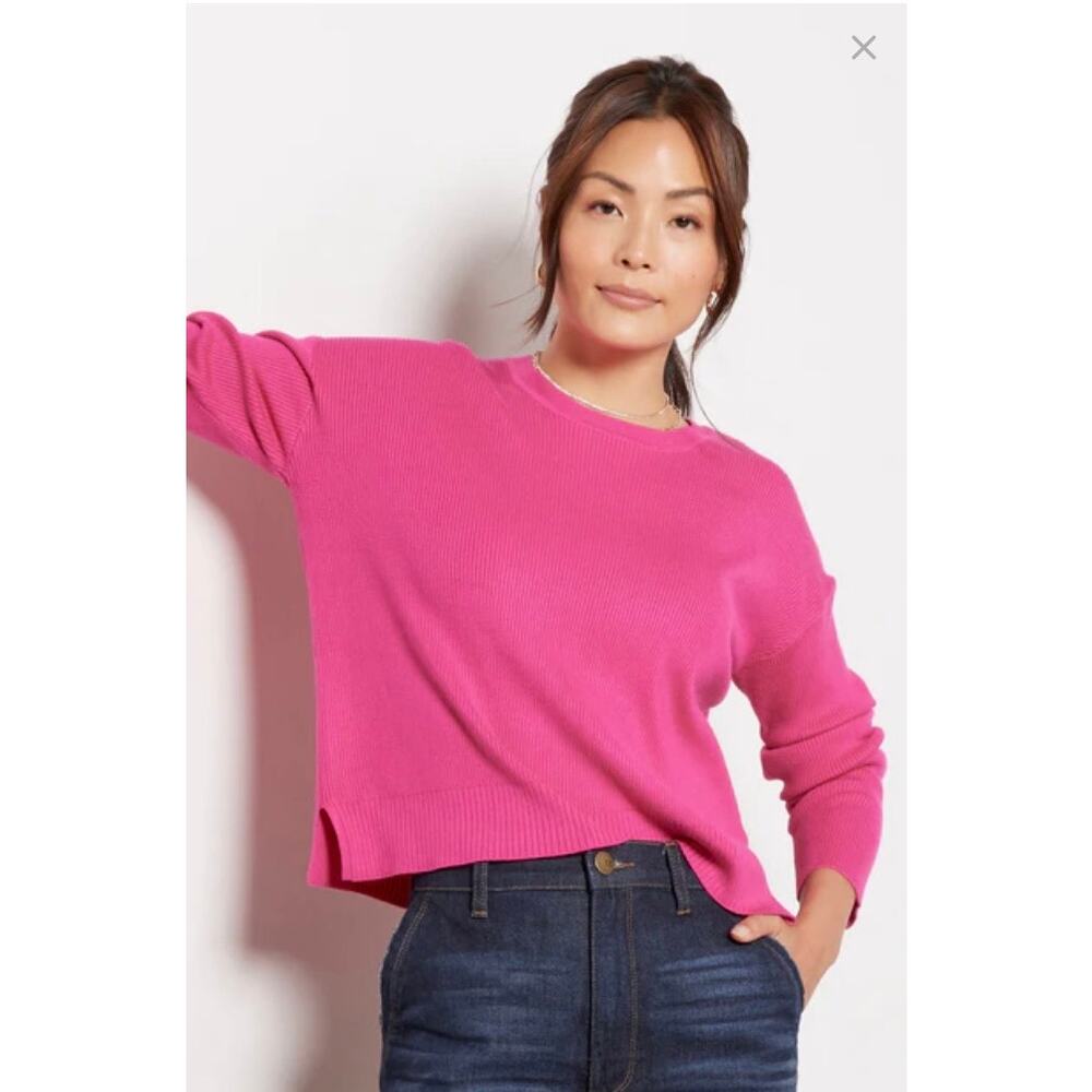 525 American Fuchsia Pink Nola Pullover Sweater S